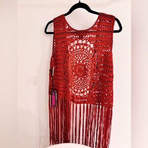 Crochet Fringed Vest